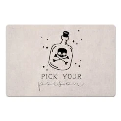 Pick Poison Bottle Cream Floor Mat