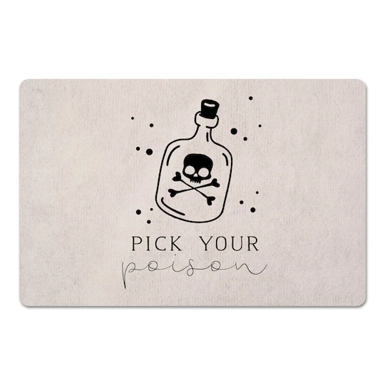 Pick Poison Bottle Cream Floor Mat 1 Pick Poison Bottle Cream Floor Mat