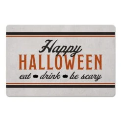 Happy Halloween Eat Drink Be Scary Floor Mat 4 Happy Halloween Eat Drink Be Scary Floor Mat -Halloween Decor Shop D442914S 1 1