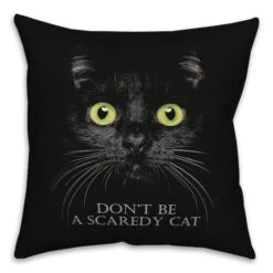 Scaredy Cat Spun Poly Throw Pillow 3 Scaredy Cat Spun Poly Throw Pillow -Halloween Decor Shop D442917S 1 1