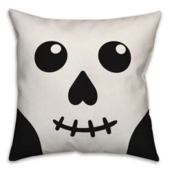 Skull Face Spun Poly Throw Pillow 3 Skull Face Spun Poly Throw Pillow -Halloween Decor Shop D442920S 1 1