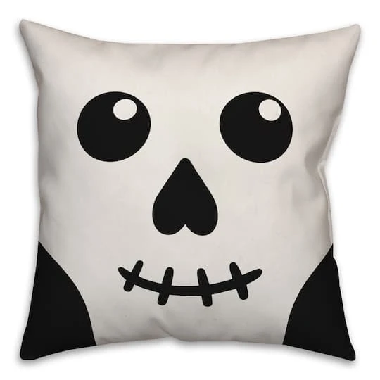 Skull Face Spun Poly Throw Pillow 1 Skull Face Spun Poly Throw Pillow
