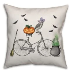 Halloween Bike Throw Pillow 3 Halloween Bike Throw Pillow -Halloween Decor Shop D442921S 1 1
