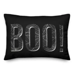 Boo Spiderweb Throw Pillow