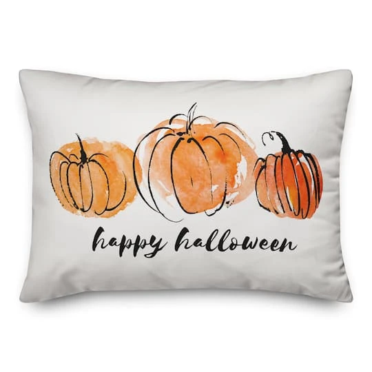 Watercolor Pumpkins Throw Pillow 1 Watercolor Pumpkins Throw Pillow