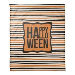 Happy Halloween Stripes Throw