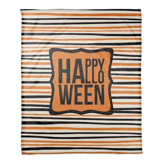 Happy Halloween Stripes Throw 1 Happy Halloween Stripes Throw