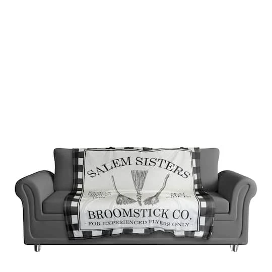 Salem Sisters Broomstick Co. Coral Fleece Blanket 4 Salem Sisters Broomstick Co. Coral Fleece Blanket - Image 4