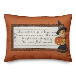 Vintage Witch 'Tis Near Halloween Throw Pillow 4 Vintage Witch 'Tis Near Halloween Throw Pillow -Halloween Decor Shop D442941S 1 1