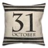 Halloween Date Newspaper Throw Pillow 6 Halloween Date Newspaper Throw Pillow -Halloween Decor Shop D442948S 1