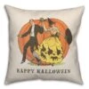 Happy Halloween Linen Couple Throw Pillow -Halloween Decor Shop D442952S 1