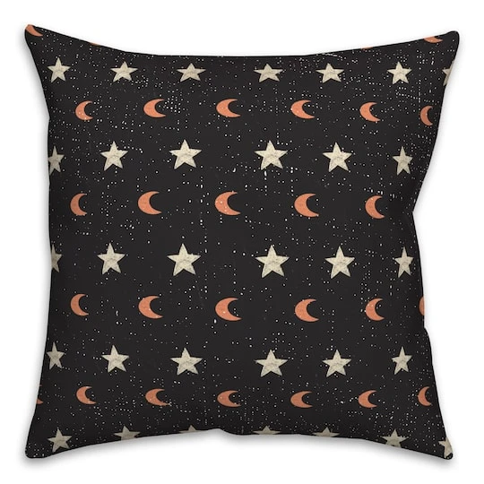 Moon & Stars Spun Poly Throw Pillow 2 Moon & Stars Spun Poly Throw Pillow - Image 2
