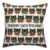Scaredy Cats Pattern Spun Poly Throw Pillow 6 Scaredy Cats Pattern Spun Poly Throw Pillow -Halloween Decor Shop D442963S 1