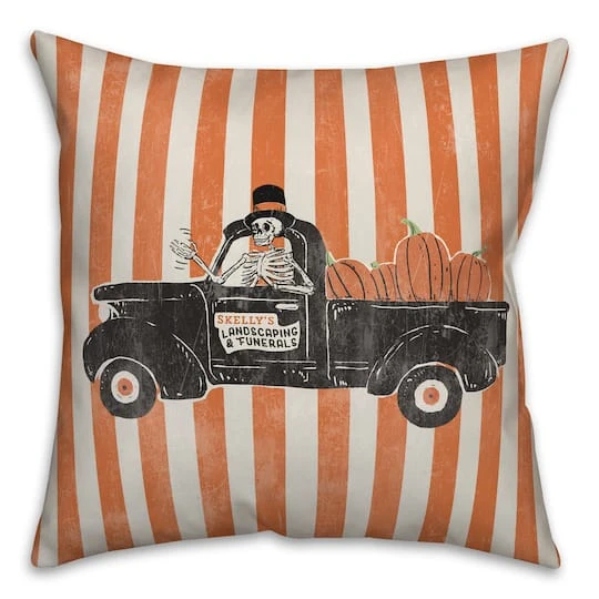 Skelly's Landscaping Truck Spun Poly Throw Pillow 2 Skelly's Landscaping Truck Spun Poly Throw Pillow - Image 2