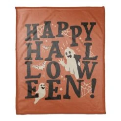 Happy Halloween Retro Ghosts Throw