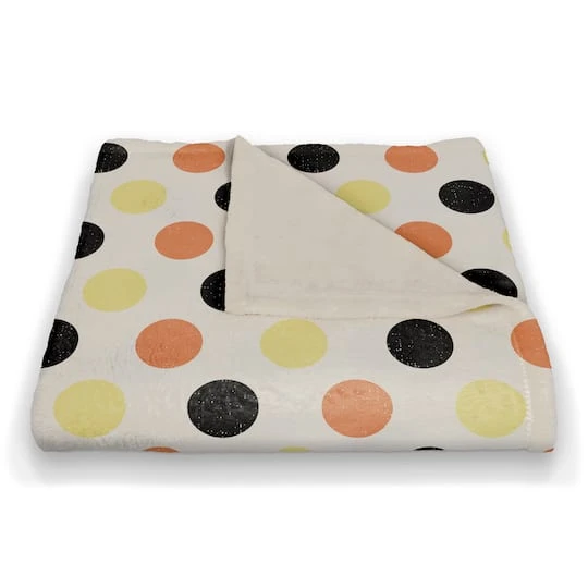 Retro Polka Dots Coral Fleece Blanket 3 Retro Polka Dots Coral Fleece Blanket - Image 3