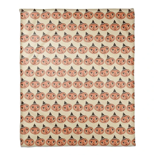 Retro Pumpkin Coral Fleece Blanket 1 Retro Pumpkin Coral Fleece Blanket