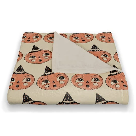 Retro Pumpkin Coral Fleece Blanket 3 Retro Pumpkin Coral Fleece Blanket - Image 3
