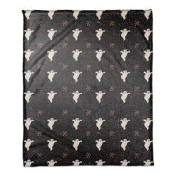 Retro Ghosts Coral Fleece Blanket -Halloween Decor Shop D442973S 1 1