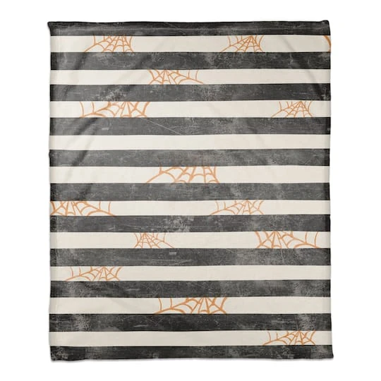 Spiderwebs & Stripes Fleece Throw 1 Spiderwebs & Stripes Fleece Throw