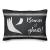 Beware Of Ghosts Black Throw Pillow -Halloween Decor Shop D442976S 1
