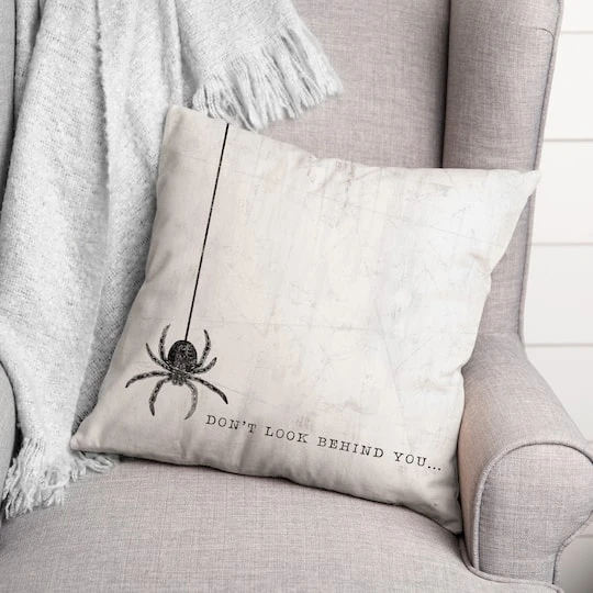Don't Look Behind You Spider Throw Pillow 3 Don't Look Behind You Spider Throw Pillow - Image 3