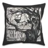 Haunted House Sketch Throw Pillow