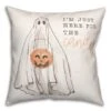 Just Here For Candy Ghost Throw Pillow 12 Just Here For Candy Ghost Throw Pillow -Halloween Decor Shop D442989S 1