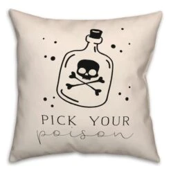 Pick Your Poison Bottle Throw Pillow -Halloween Decor Shop D442992S 1 1