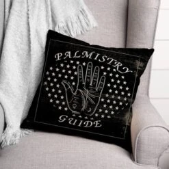 Palmistry Guide Throw Pillow 5 Palmistry Guide Throw Pillow -Halloween Decor Shop D442993S 2