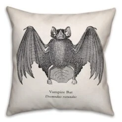 Scientific Bat Throw Pillow -Halloween Decor Shop D442994S 1 1