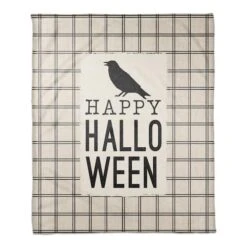 Happy Halloween Crow Fleece Blanket 5 Happy Halloween Crow Fleece Blanket -Halloween Decor Shop D443000S 1 1