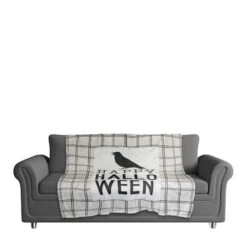Happy Halloween Crow Fleece Blanket 6 Happy Halloween Crow Fleece Blanket -Halloween Decor Shop D443000S 2