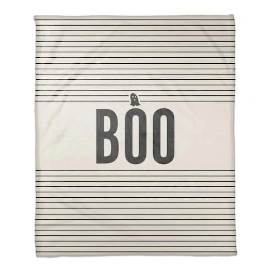 Stripes Ghost Boo Fleece Throw Blanket 2 Stripes Ghost Boo Fleece Throw Blanket - Image 2