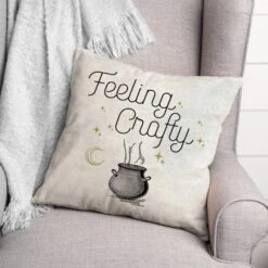 Feeling Crafty Throw Pillow -Halloween Decor Shop D443007S 2