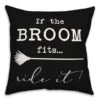 If The Broom Fits Throw Pillow -Halloween Decor Shop D443008S 1