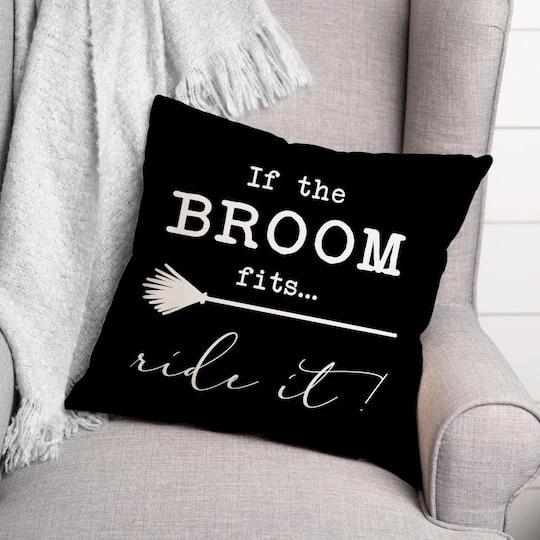 If The Broom Fits Throw Pillow 3 If The Broom Fits Throw Pillow - Image 3