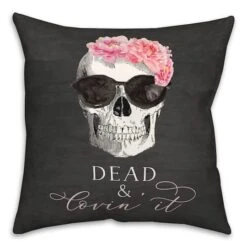 Dead & Lovin' It Skull Throw Pillow 4 Dead & Lovin' It Skull Throw Pillow -Halloween Decor Shop D443009S 1 1