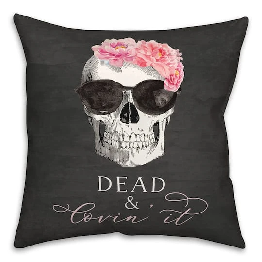 Dead & Lovin' It Skull Throw Pillow 2 Dead & Lovin' It Skull Throw Pillow - Image 2