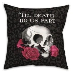 Til Death Do Us Part Skull Throw Pillow 4 Til Death Do Us Part Skull Throw Pillow -Halloween Decor Shop D443010S 1 1
