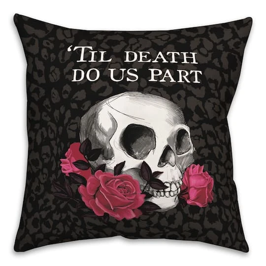 Til Death Do Us Part Skull Throw Pillow 2 Til Death Do Us Part Skull Throw Pillow - Image 2