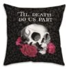 Til Death Do Us Part Skull Throw Pillow 6 Til Death Do Us Part Skull Throw Pillow -Halloween Decor Shop D443010S 1