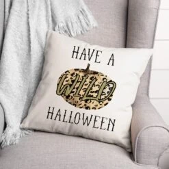Wild Halloween Throw Pillow 7 Wild Halloween Throw Pillow -Halloween Decor Shop D443015S 3