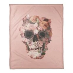 Flower Skull Fleece Throw -Halloween Decor Shop D443018S 1 1