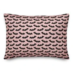 Pink & Black Bat Throw Pillow 3 Pink & Black Bat Throw Pillow -Halloween Decor Shop D443025S 1 1