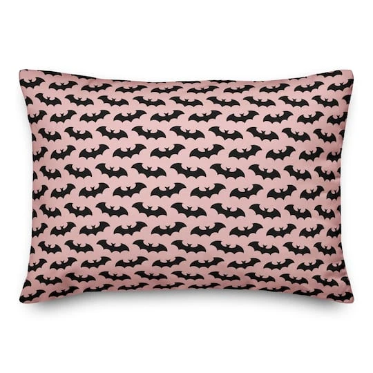 Pink & Black Bat Throw Pillow 1 Pink & Black Bat Throw Pillow