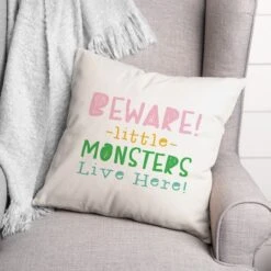 Beware Monsters Throw Pillow 5 Beware Monsters Throw Pillow -Halloween Decor Shop D443034S 2
