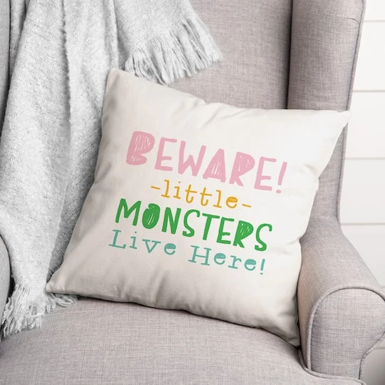 Beware Monsters Throw Pillow 3 Beware Monsters Throw Pillow - Image 3
