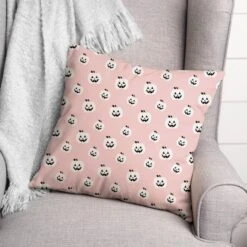 Pink Pumpkins Galore Throw Pillow 5 Pink Pumpkins Galore Throw Pillow -Halloween Decor Shop D443039S 2