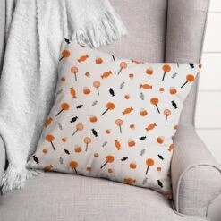 Halloween Candy Throw Pillow 5 Halloween Candy Throw Pillow -Halloween Decor Shop D443040S 2